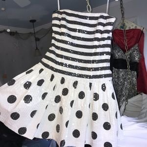 Black n white sparkle polka dot dress, sweet 16